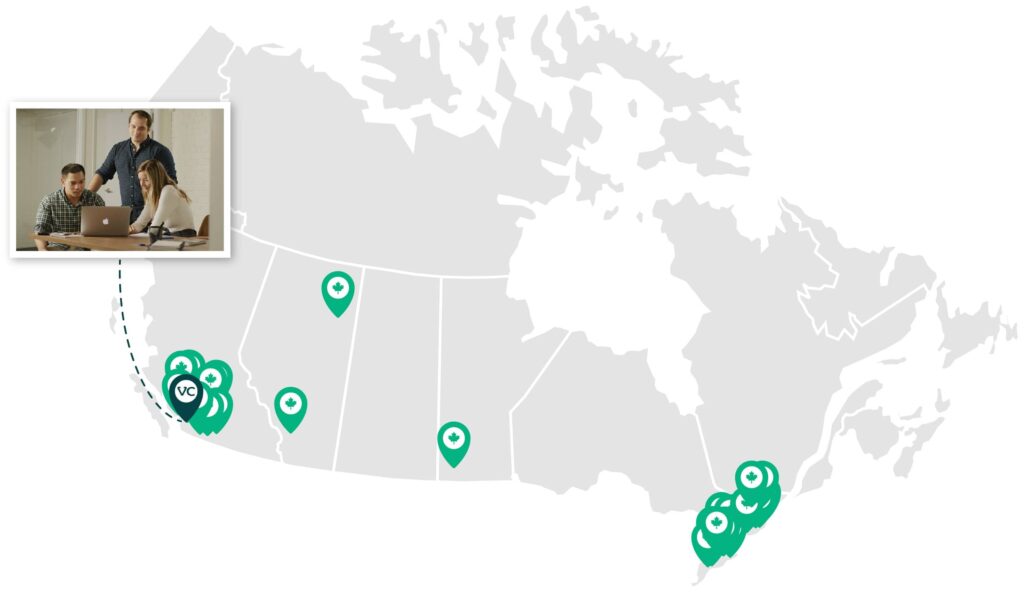 Proudly Canadian-VetCare Practices Map