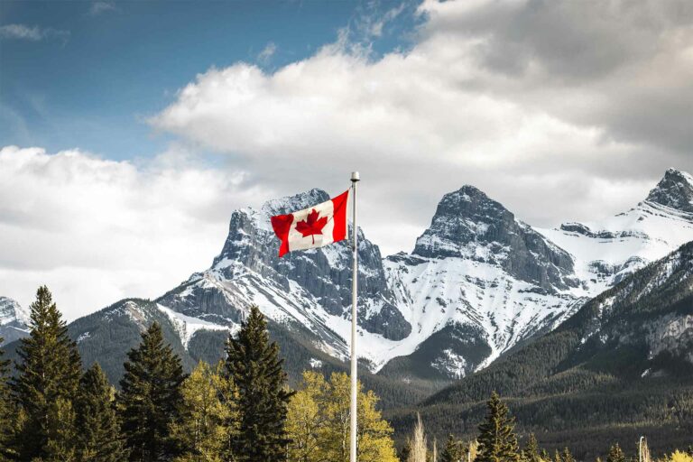 canadian nature and flag